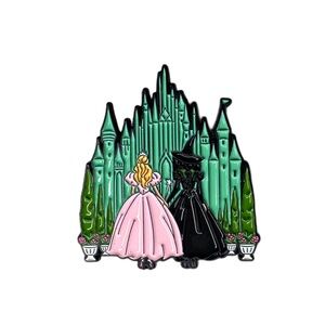 Wicked Pin - Pink and Black Enamel Pin with Green Castle